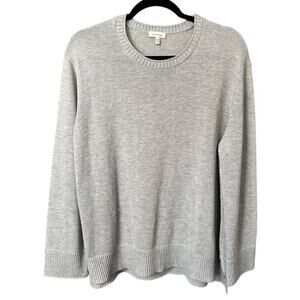 Ella Moss Light Gray Crew Neck Sweater Womens XXL Soft Knit Pullover Minimalist